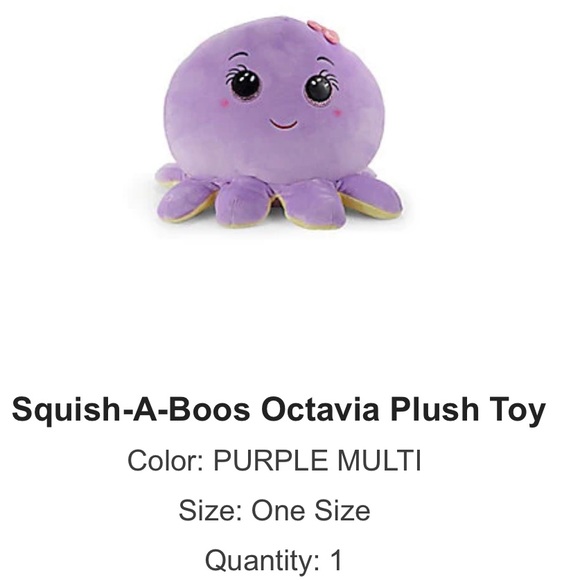 *FREE! with $9 purchase” Ty Squish-A-Boos™ Octavia Lavendar Octopus (14”) - Picture 3 of 8